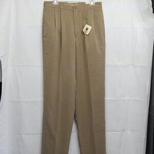 Vintage Joseph Abboud Pants Y2K Mens 32 X 37 Pleated Front Raw Hem Dead Stock